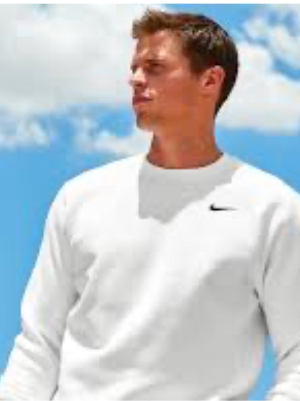 Nike White Crewneck Sweatshirt Embroidered Black Swoosh Logo XXL